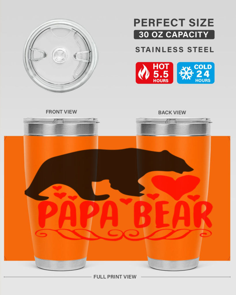 Papa bear 22#- grandpa - papa- Tumbler