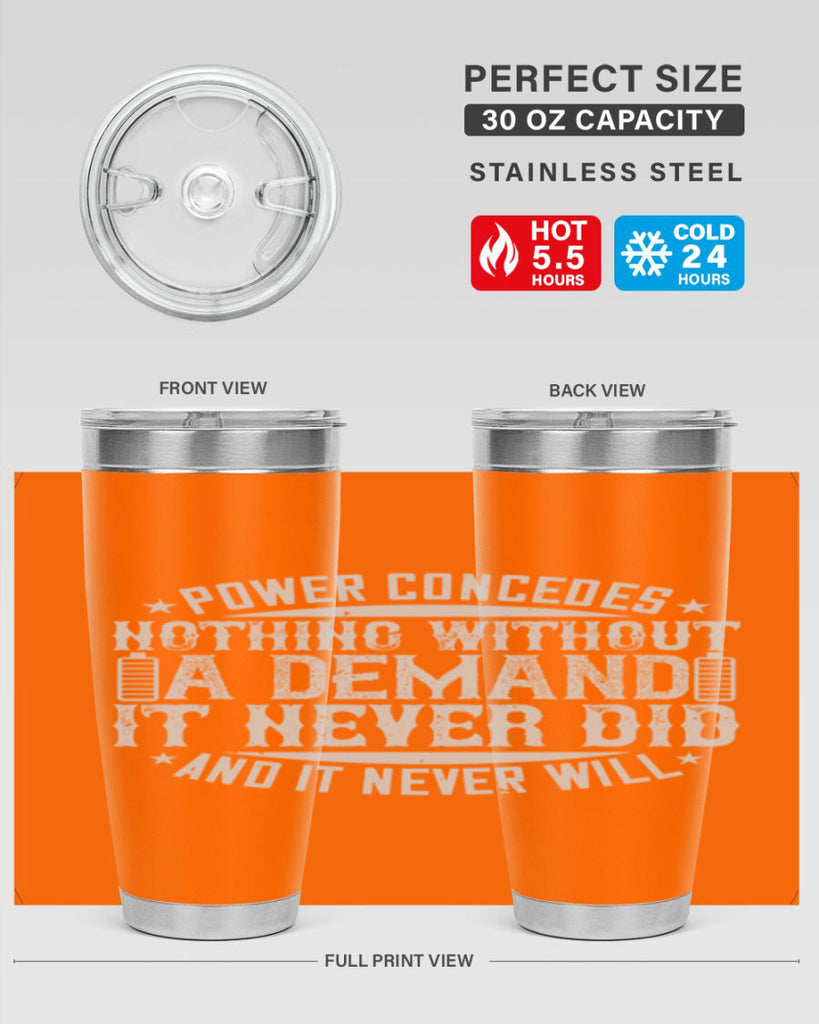 Power concedes nothing without a demand It never did and it never will Style 20#- electrician- tumbler