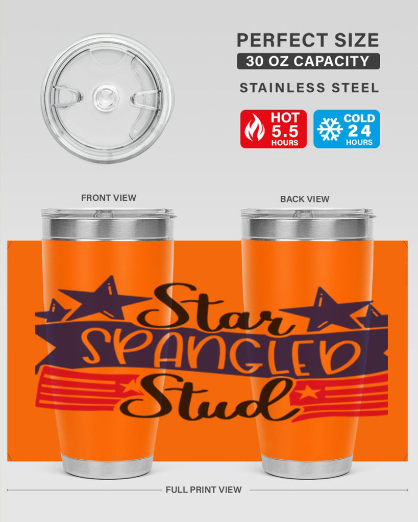 Star Spangled Stud Style 173#- Fourt Of July- Tumbler