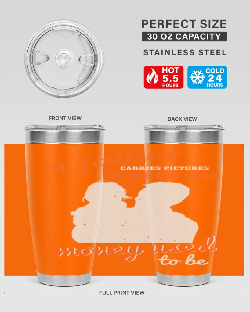 a father carries pictures 273#- fathers day- Tumbler