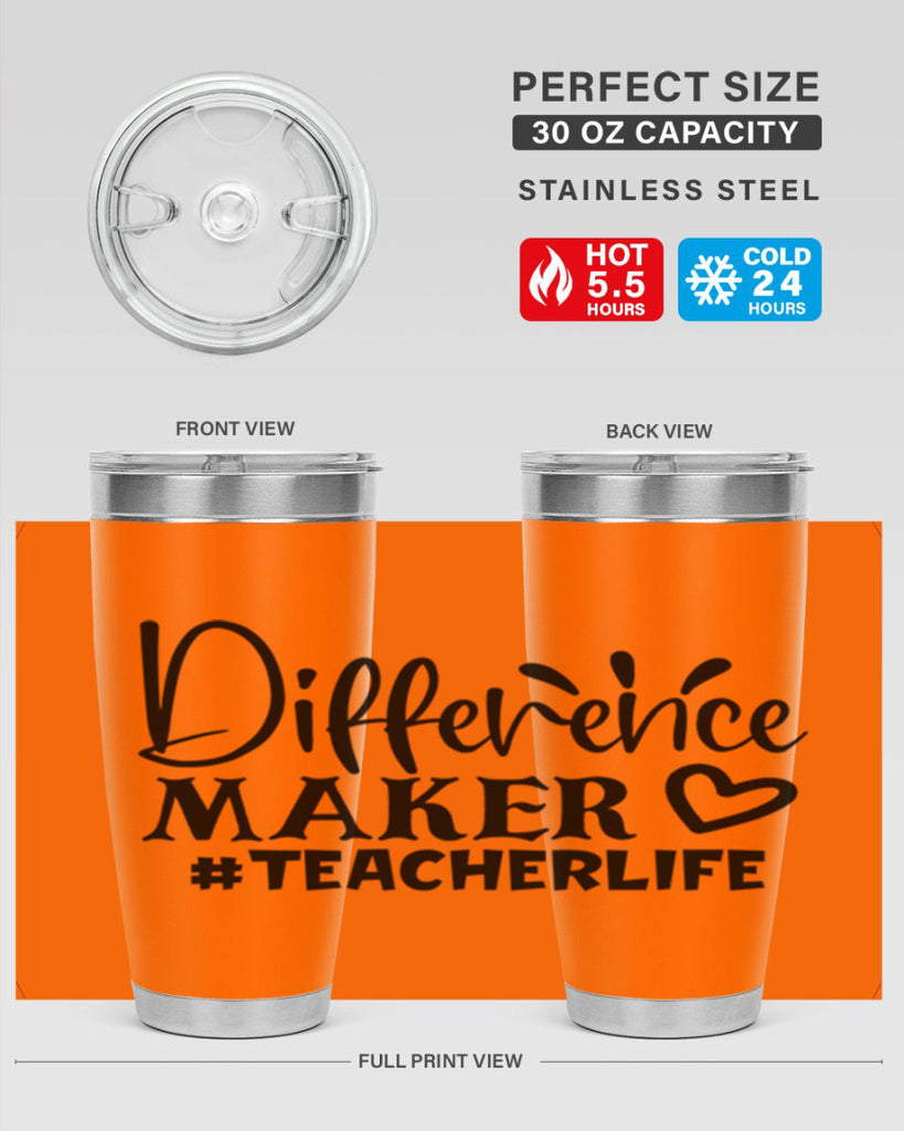 difference maker teacherlife Style 185#- teacher- tumbler