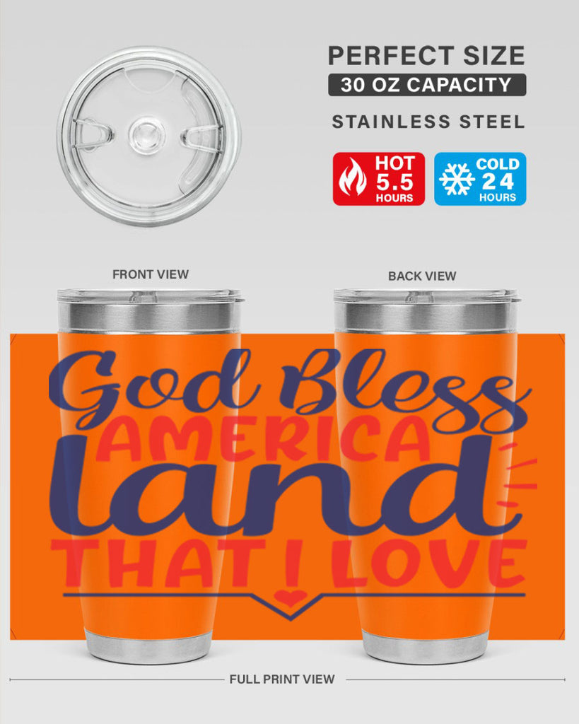 god bless america land that i love Style 54#- Fourt Of July- Tumbler
