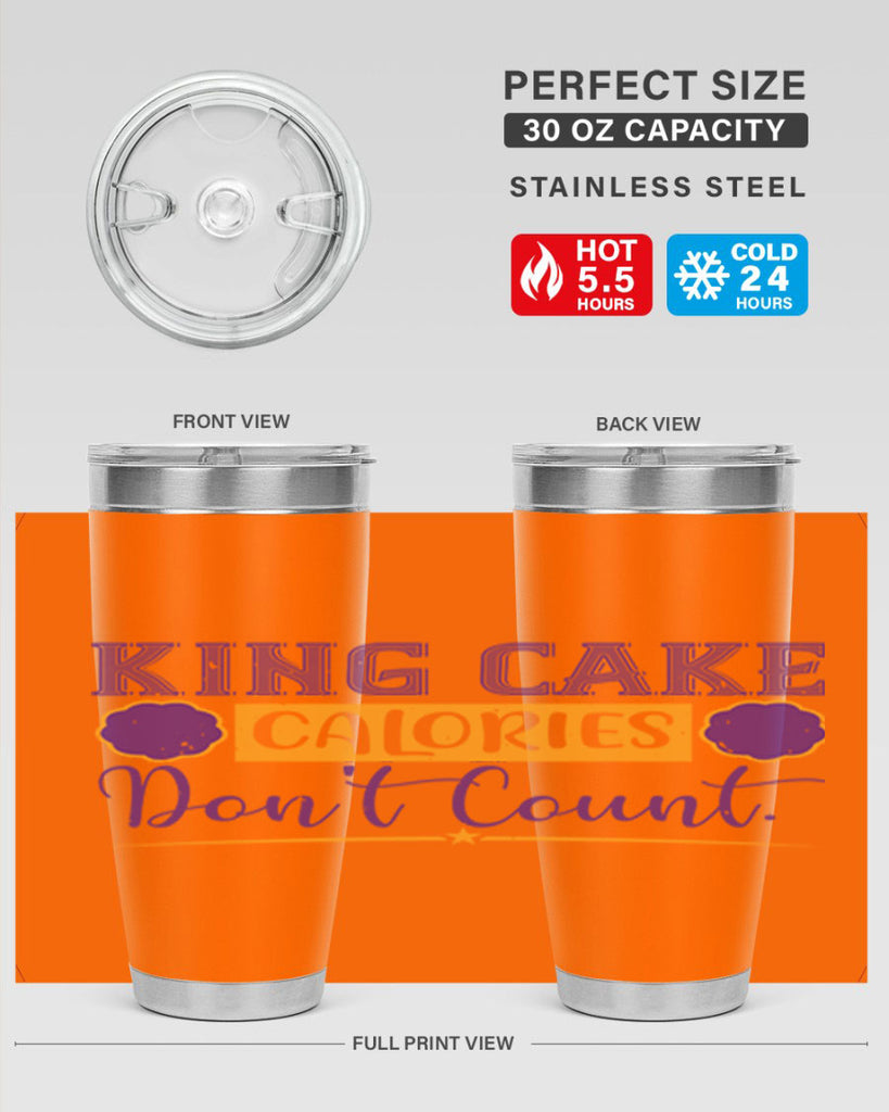 king cake calories dont count 54#- mardi gras- Tumbler