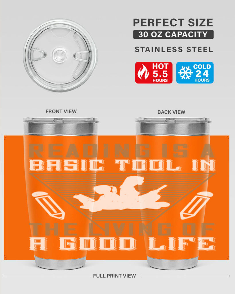 reading is a basic tool in the living of a good life 18#- reading- Tumbler