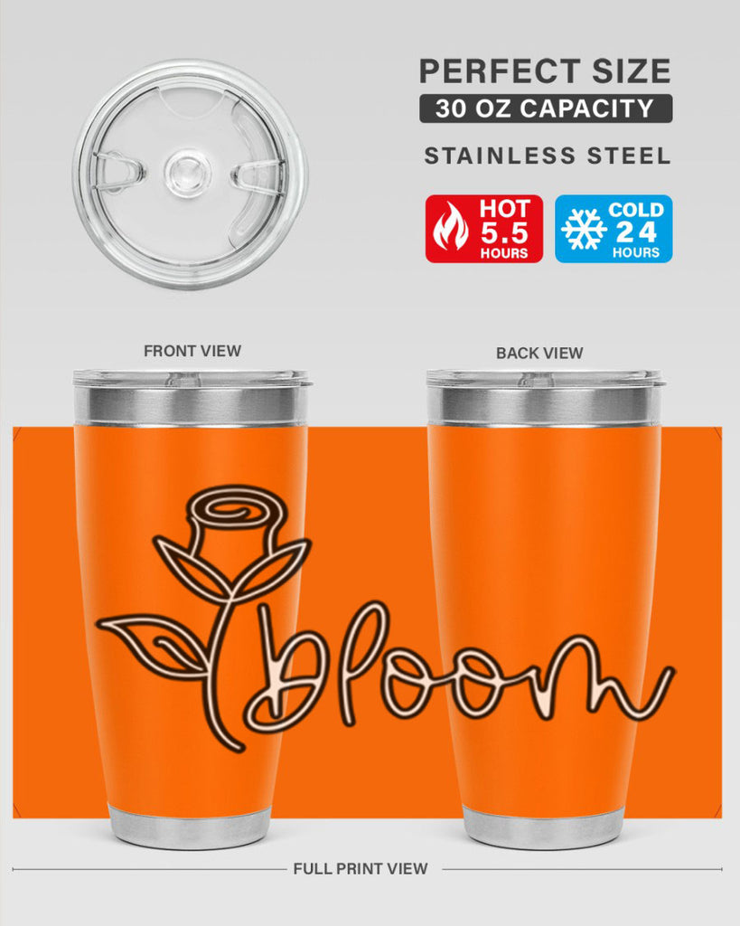 rosebud bloom outline399#- spring- Tumbler
