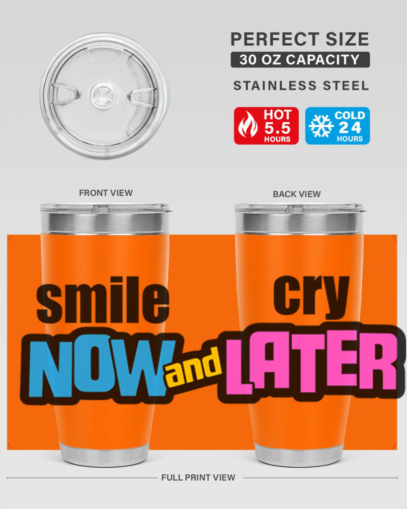 smile now and cry later 31#- black words phrases- Cotton Tank