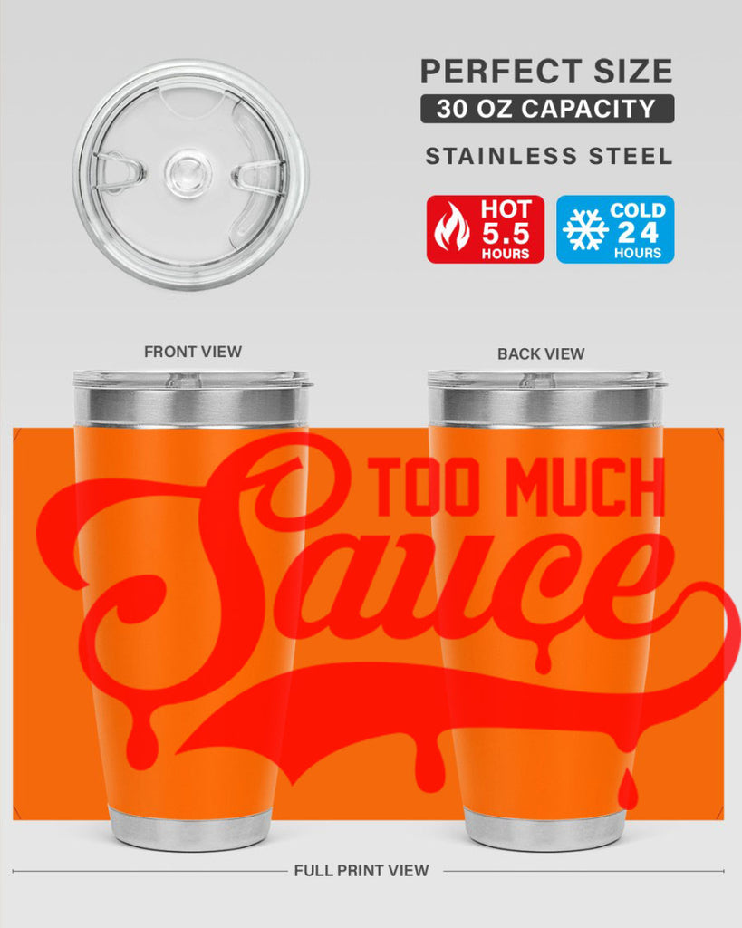 too much sauce 18#- black words phrases- Cotton Tank