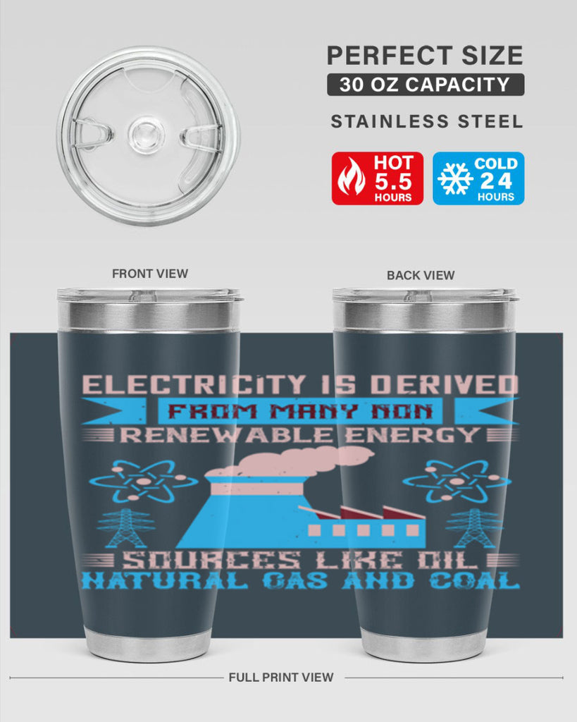 Electricity is derived from many nonrenewable and coal Style 47#- electrician- tumbler