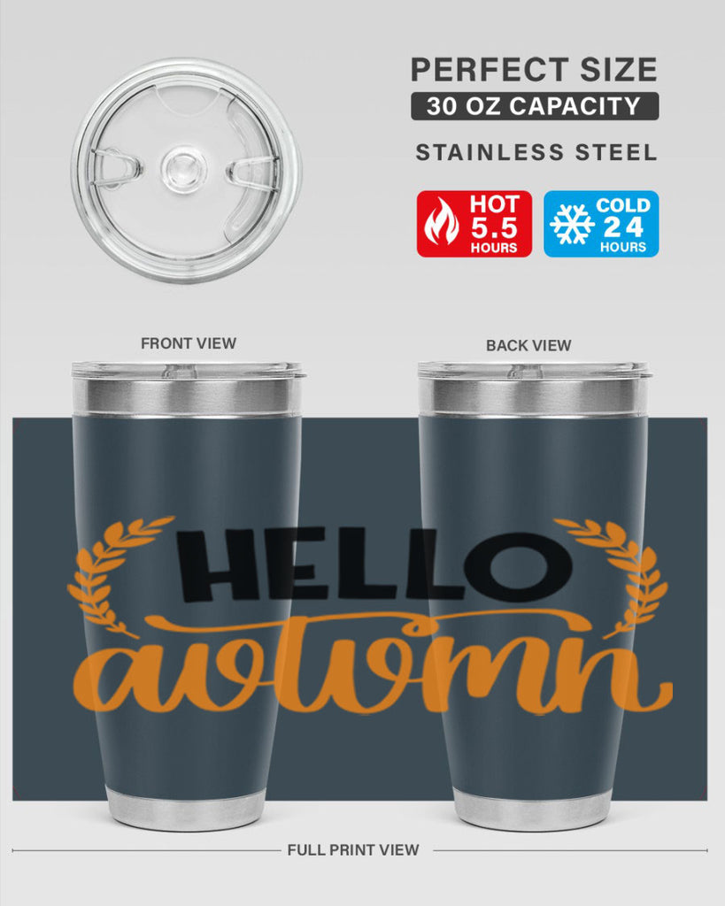Hello Autumn 493#- fall- Tumbler
