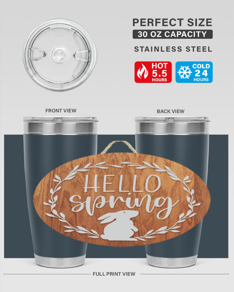 Hello Spring Bunny Wreath Mockup191#- spring- Tumbler