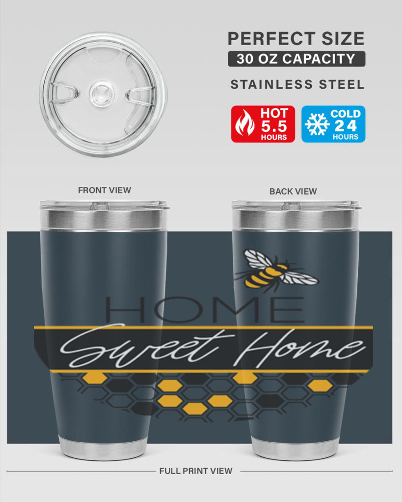 Home Sweet Home Bee and hive pattern243#- spring- Tumbler