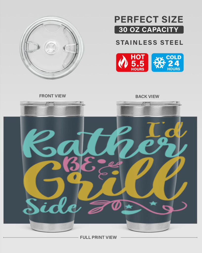 ID RATHER BE GRILL SIDE Style 62#- summer- Tumbler