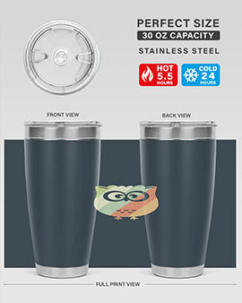 Owl Retro Style Vintage A TurtleRabbit 15#- owl- Tumblers