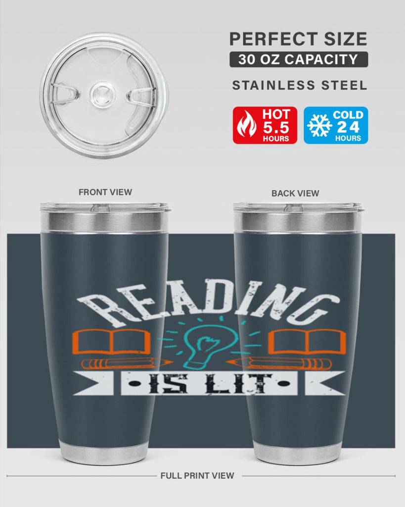 Reading is lit Style 24#- teacher- tumbler