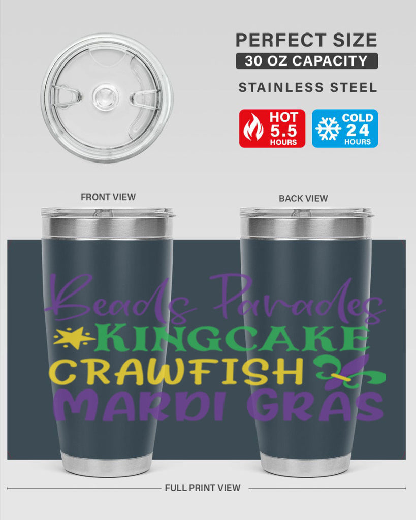 beads parades kingcake crawfish mardi gras 85#- mardi gras- Tumbler