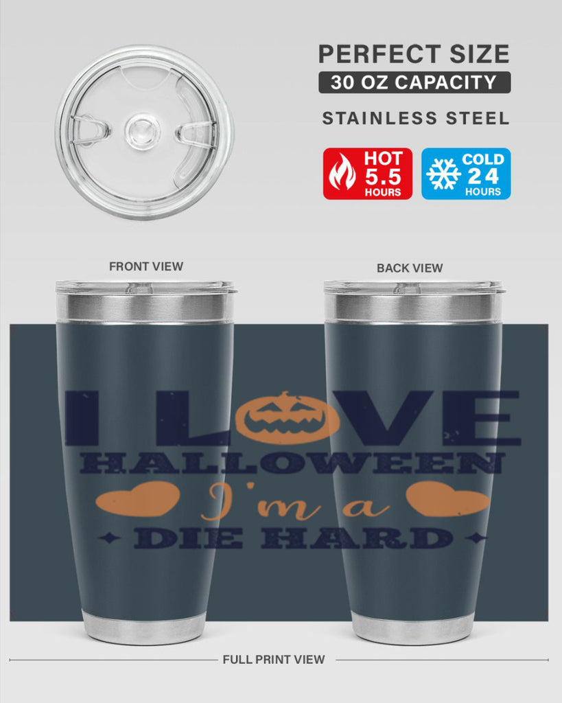 i love halloween im a die hard 150#- halloween- Tumbler