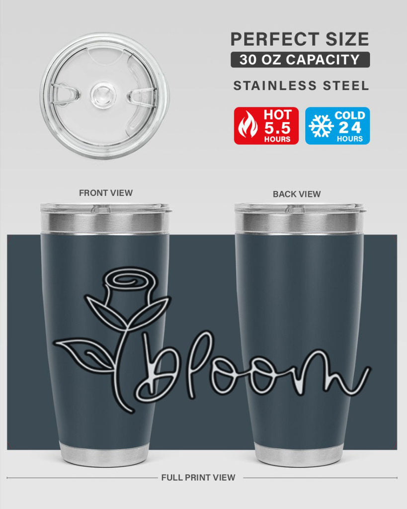 rosebud bloom outline399#- spring- Tumbler