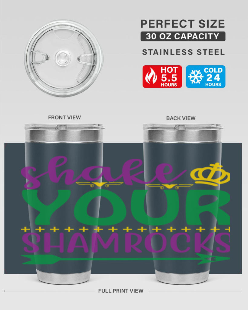 shake your shamrocks 2#- mardi gras- Tumbler