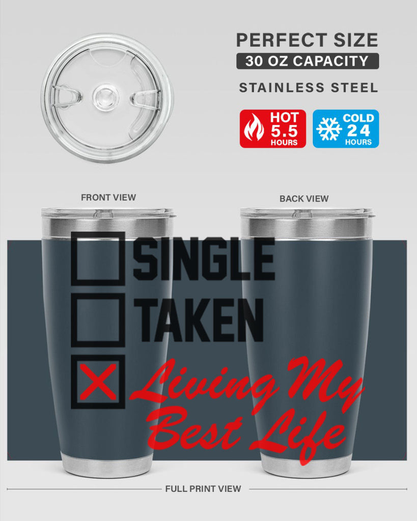 single taken living my best life 34#- black words phrases- Cotton Tank