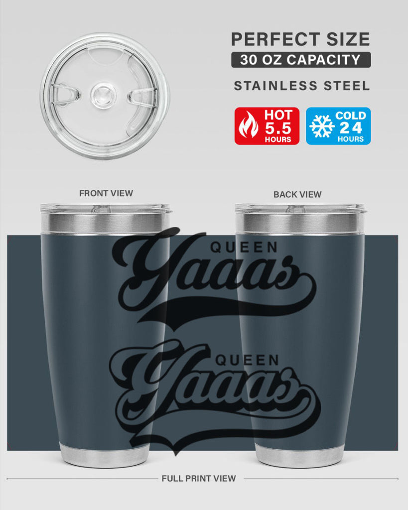 yaaas queen script 6#- black words phrases- Cotton Tank