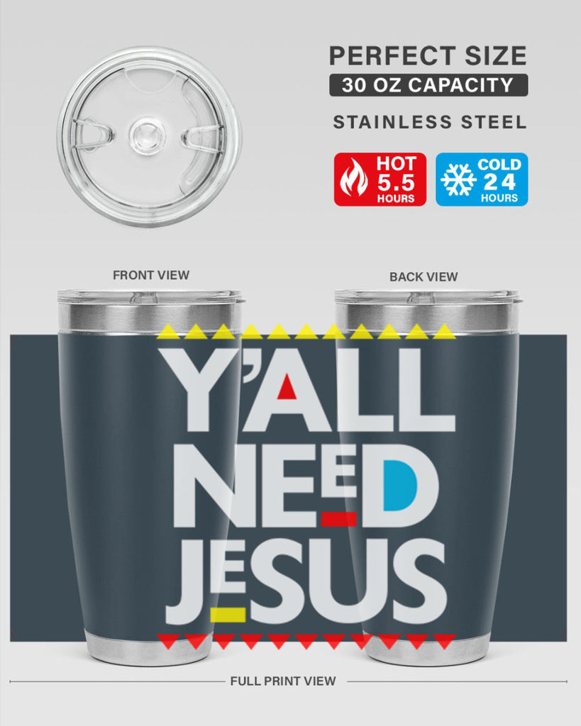 yall need jesus 4#- black words phrases- Cotton Tank