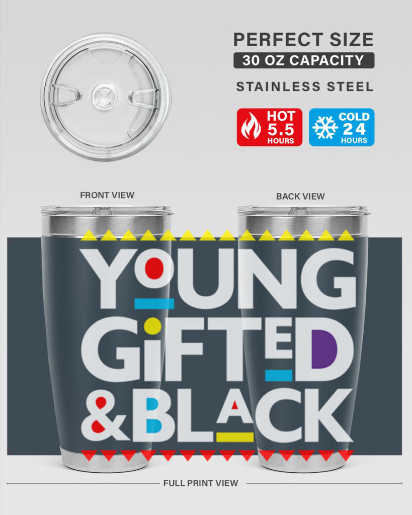 young gifted and black 2#- black words phrases- Cotton Tank