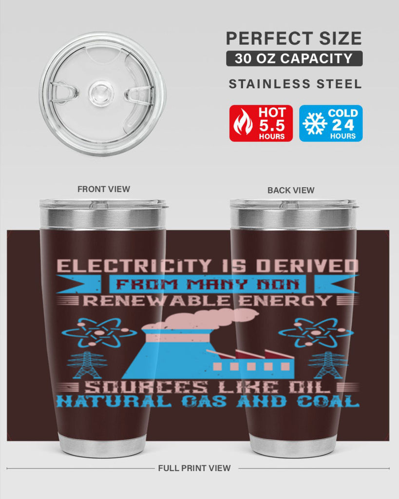 Electricity is derived from many nonrenewable and coal Style 47#- electrician- tumbler