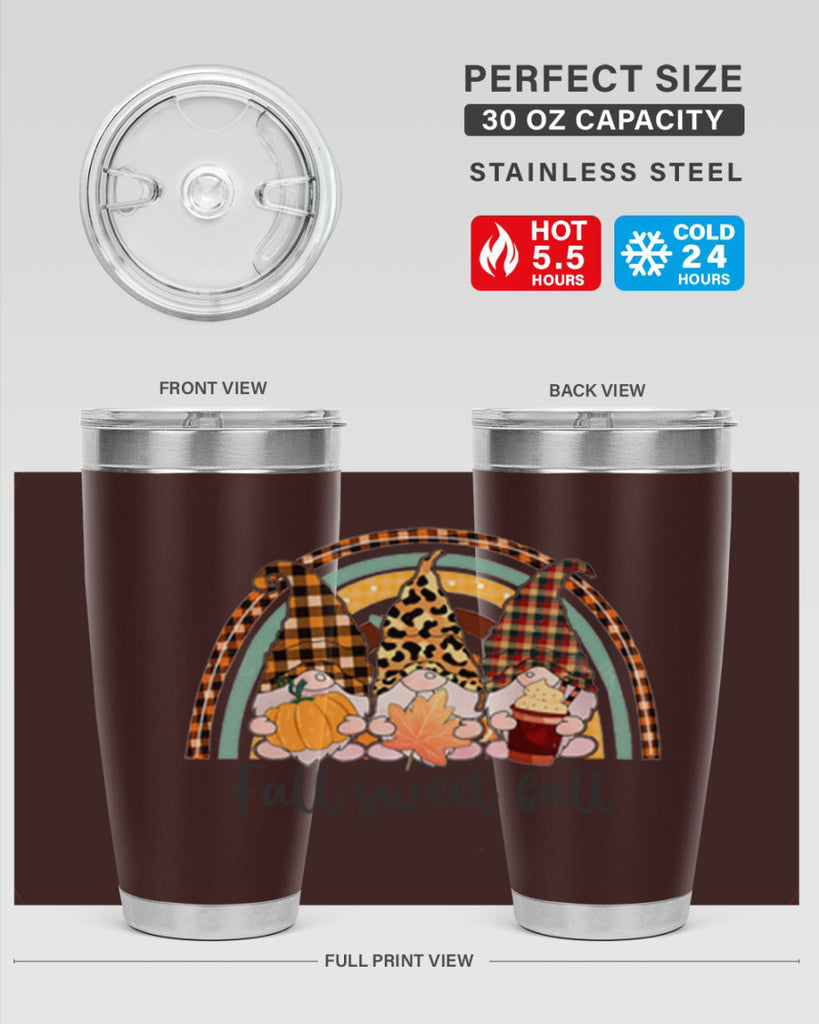 FallSweetFallGnomeRainbow 162#- fall- Tumbler