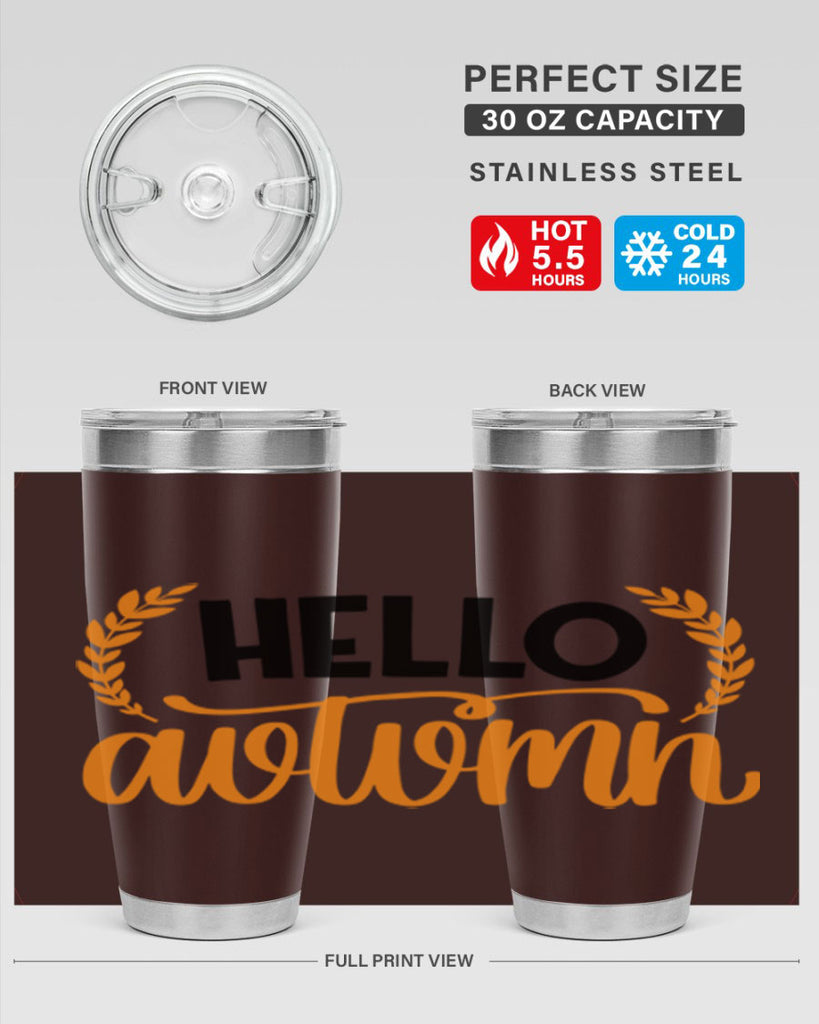 Hello Autumn 493#- fall- Tumbler