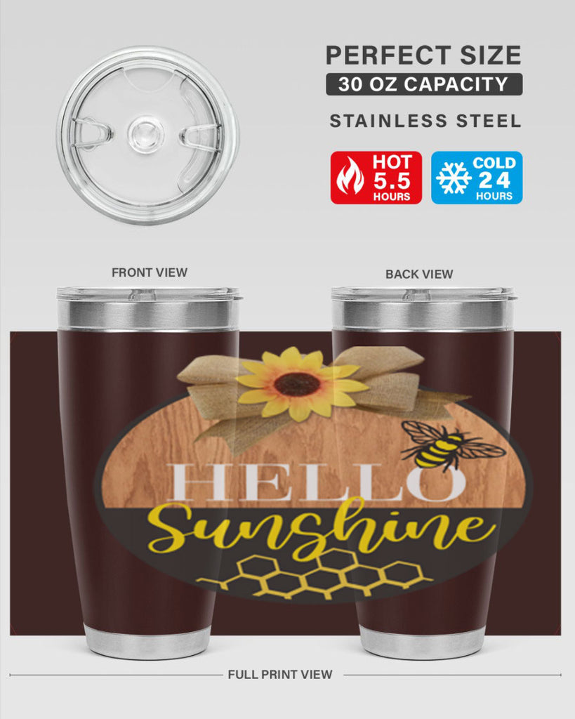 Hello Sunshine and bee Mockup215#- spring- Tumbler