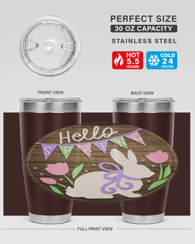 Hello spring bunny Mockup190#- spring- Tumbler