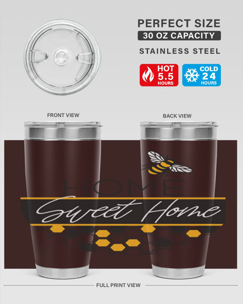 Home Sweet Home Bee and hive pattern243#- spring- Tumbler