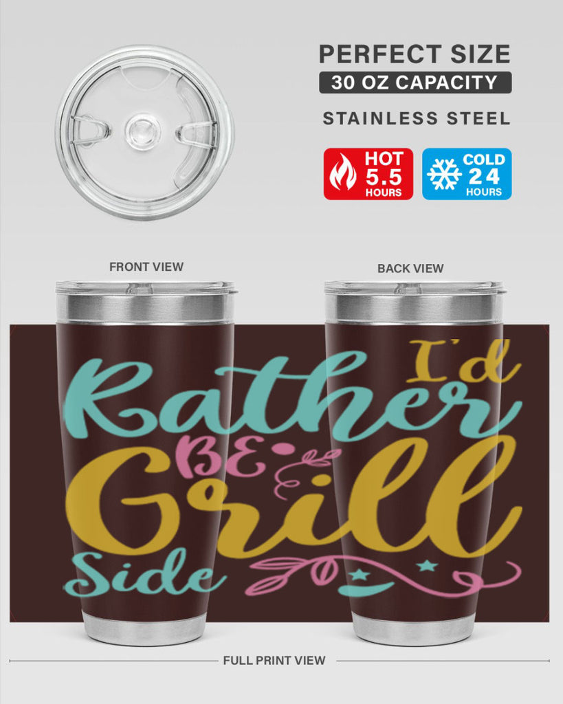 ID RATHER BE GRILL SIDE Style 62#- summer- Tumbler