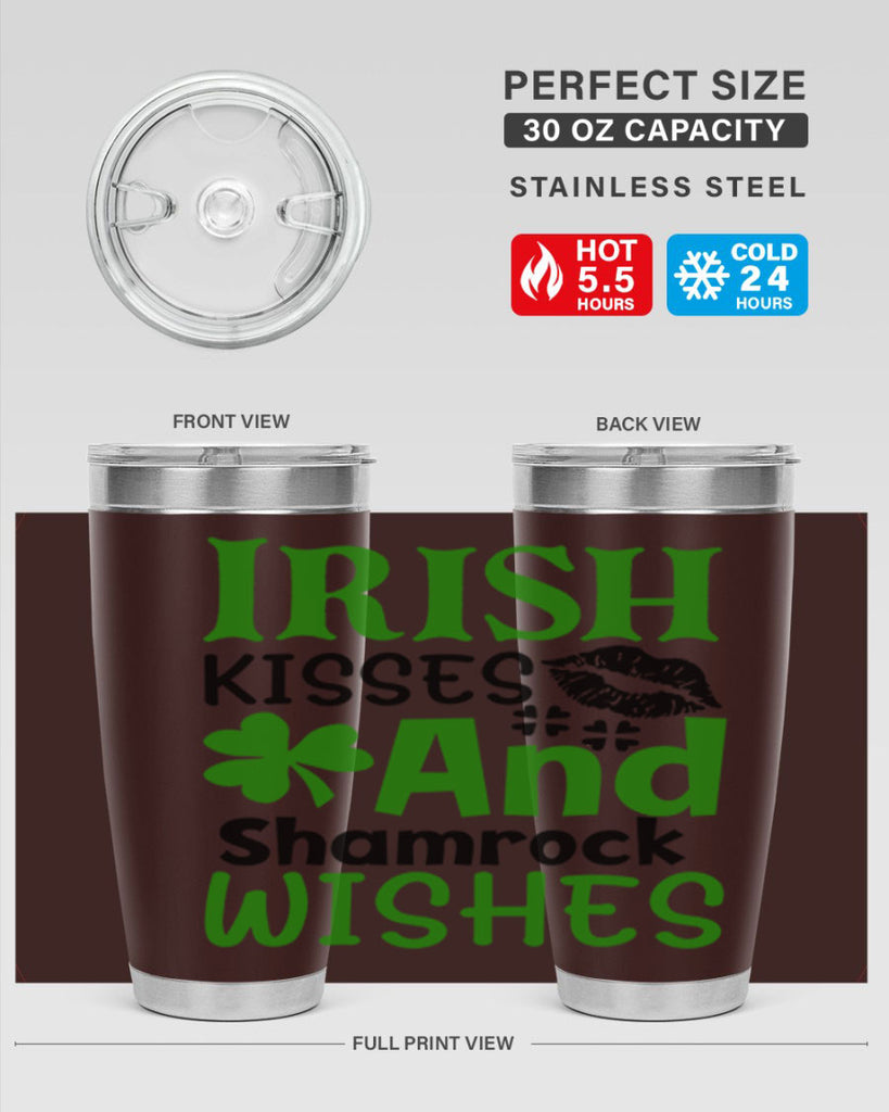 Irish Kisses And Shamrock Wishes Style 156#- St Patricks Day- Tumbler