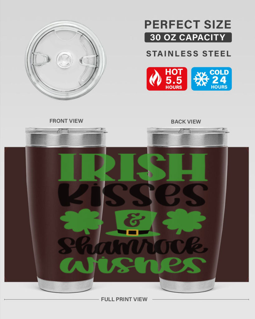 Irish Kisses Shamrock Wishes Style 81#- St Patricks Day- Tumbler