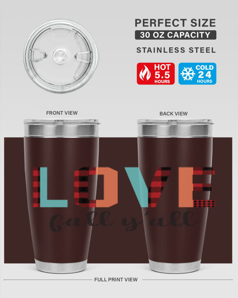 Love fall yall 411#- fall- Tumbler