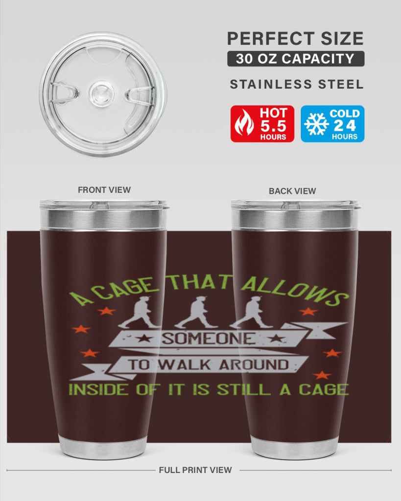 a cage that allows someone to walk around inside of it is still a cage 99#- walking- Tumbler