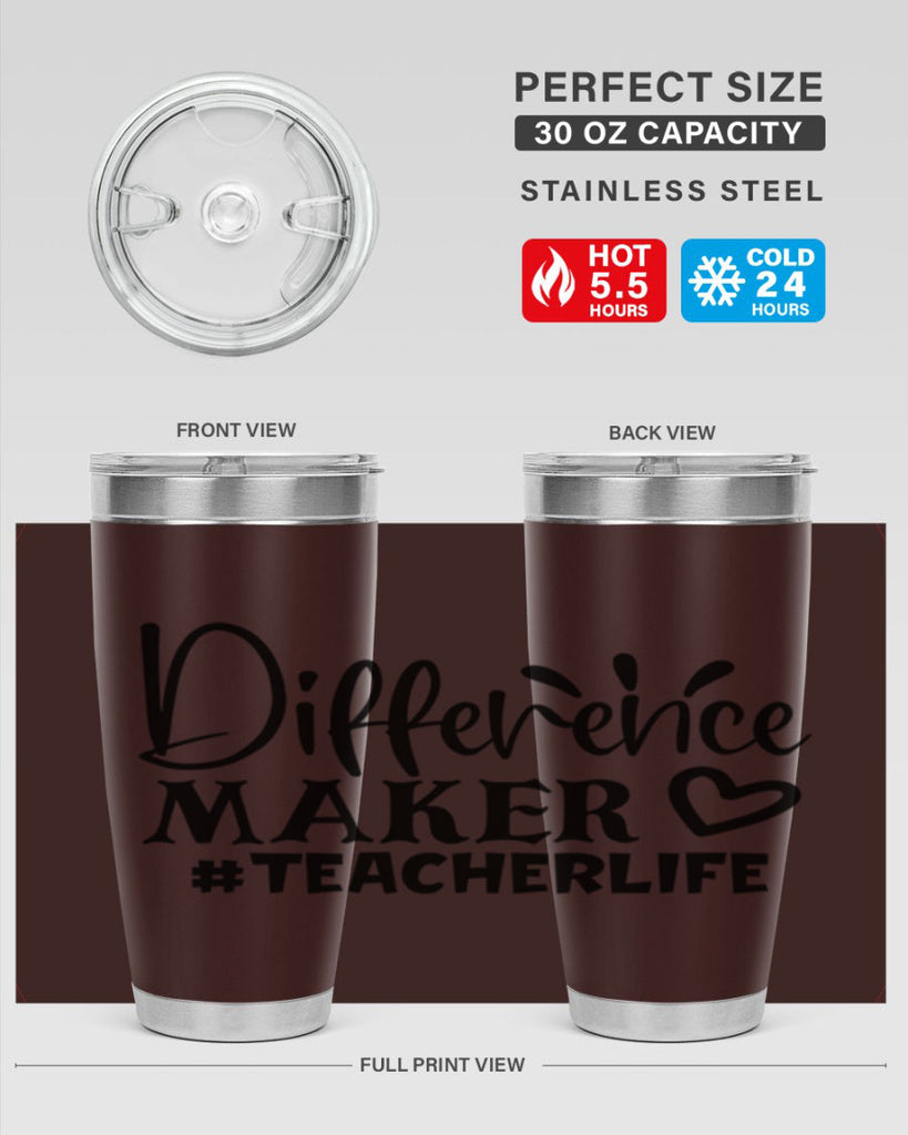 difference maker teacherlife Style 185#- teacher- tumbler