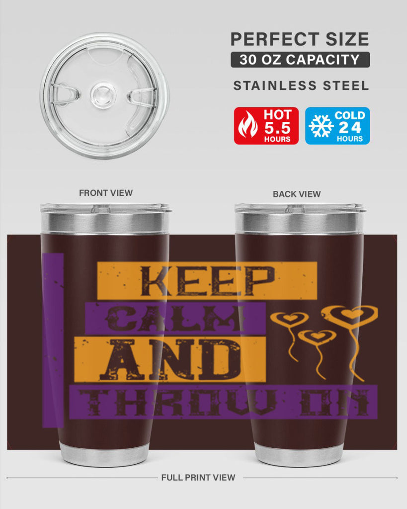 keep calm and throw on 55#- mardi gras- Tumbler