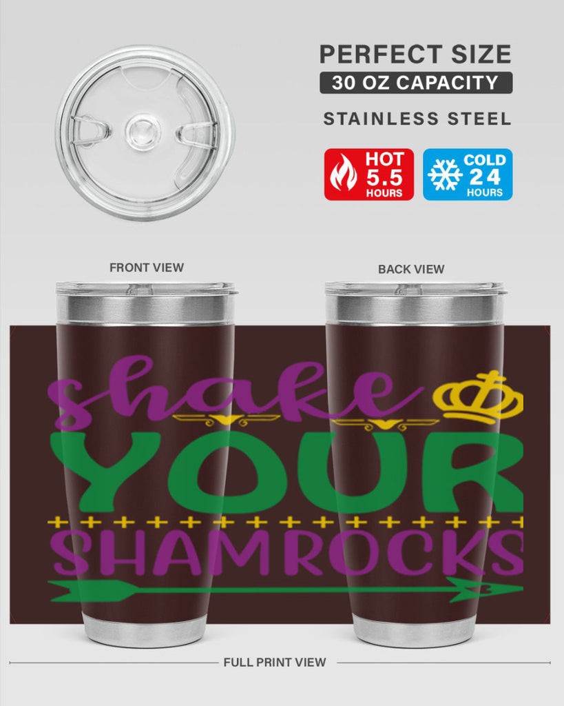 shake your shamrocks 2#- mardi gras- Tumbler