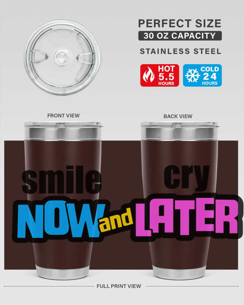 smile now and cry later 31#- black words phrases- Cotton Tank