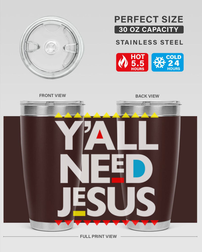 yall need jesus 4#- black words phrases- Cotton Tank