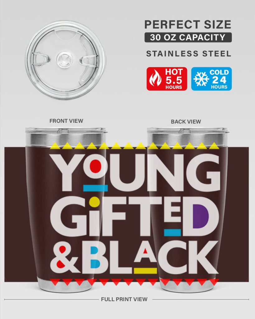 young gifted and black 2#- black words phrases- Cotton Tank