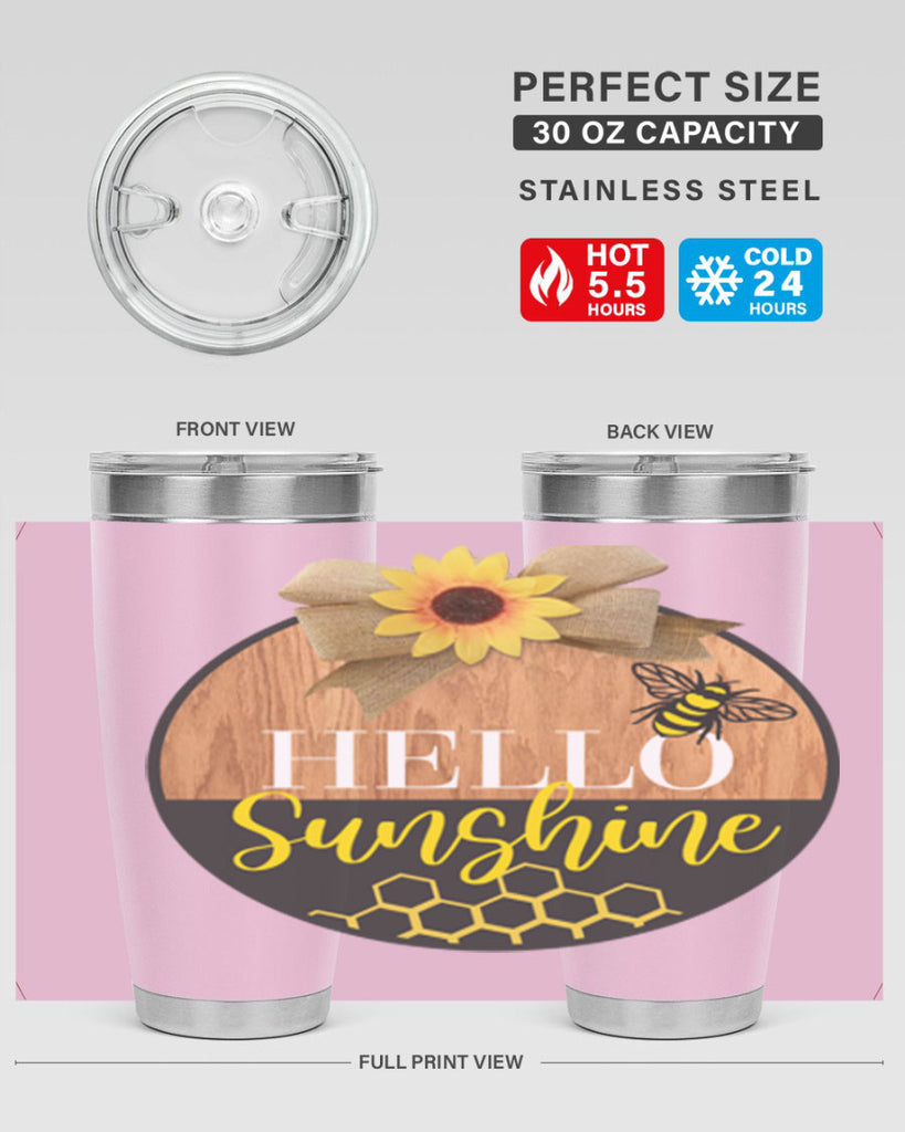 Hello Sunshine and bee Mockup215#- spring- Tumbler