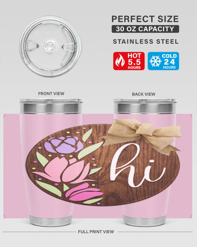 Hi pink flowers Mockup237#- spring- Tumbler
