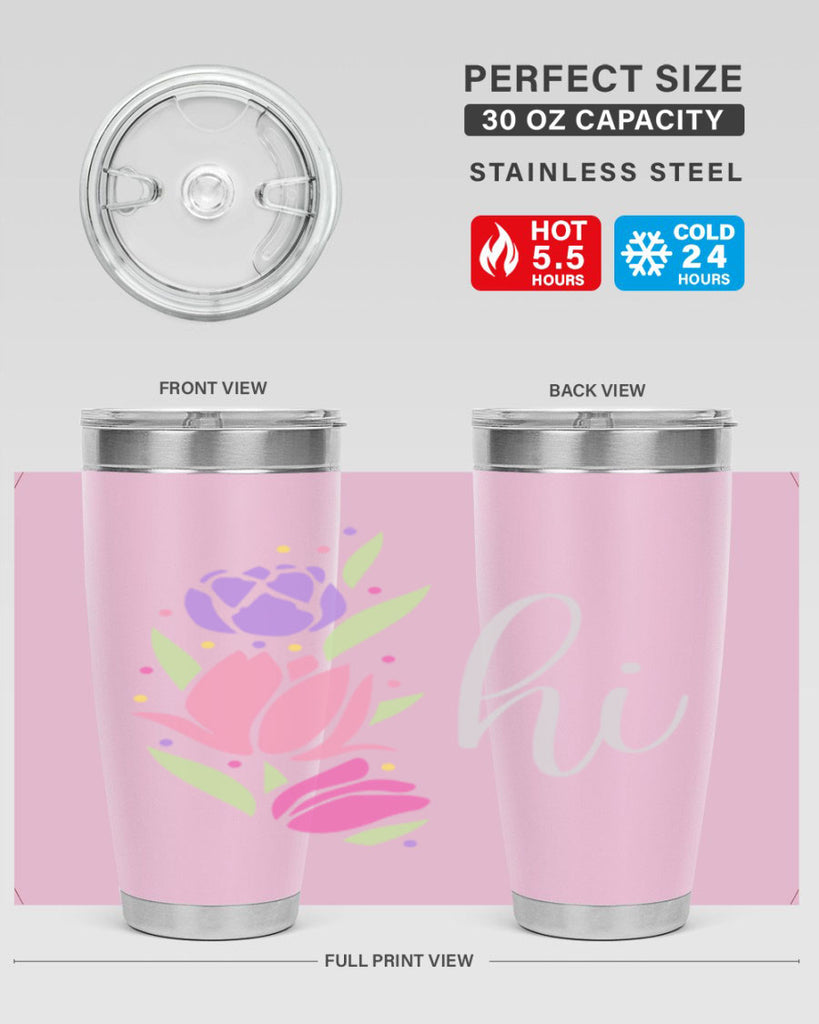 Hi pink flowers238#- spring- Tumbler