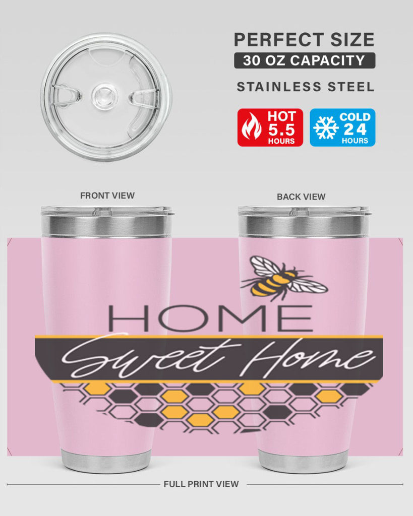 Home Sweet Home Bee and hive pattern243#- spring- Tumbler
