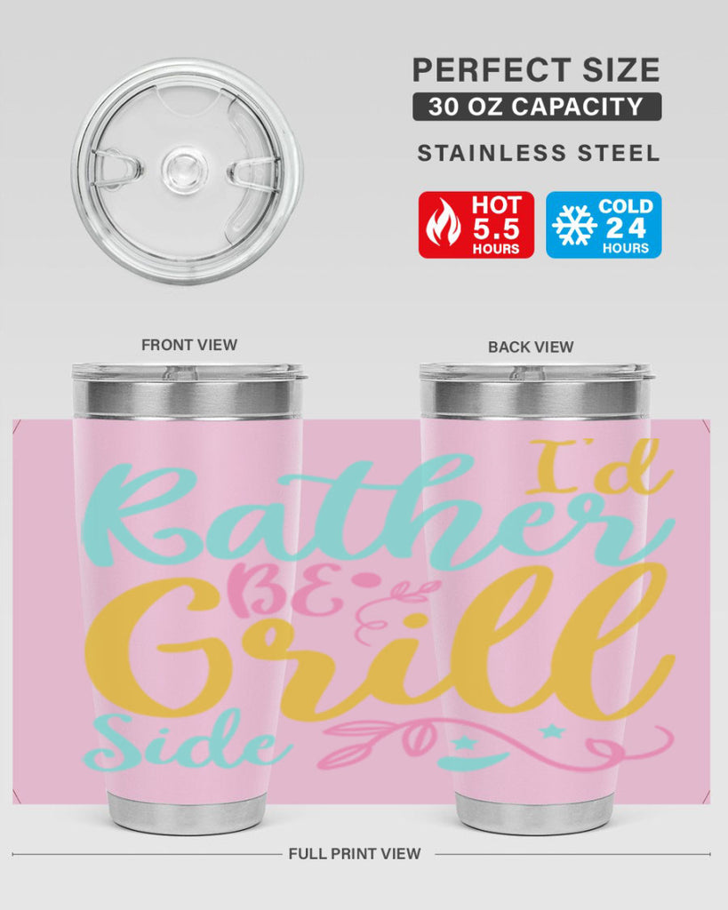 ID RATHER BE GRILL SIDE Style 62#- summer- Tumbler