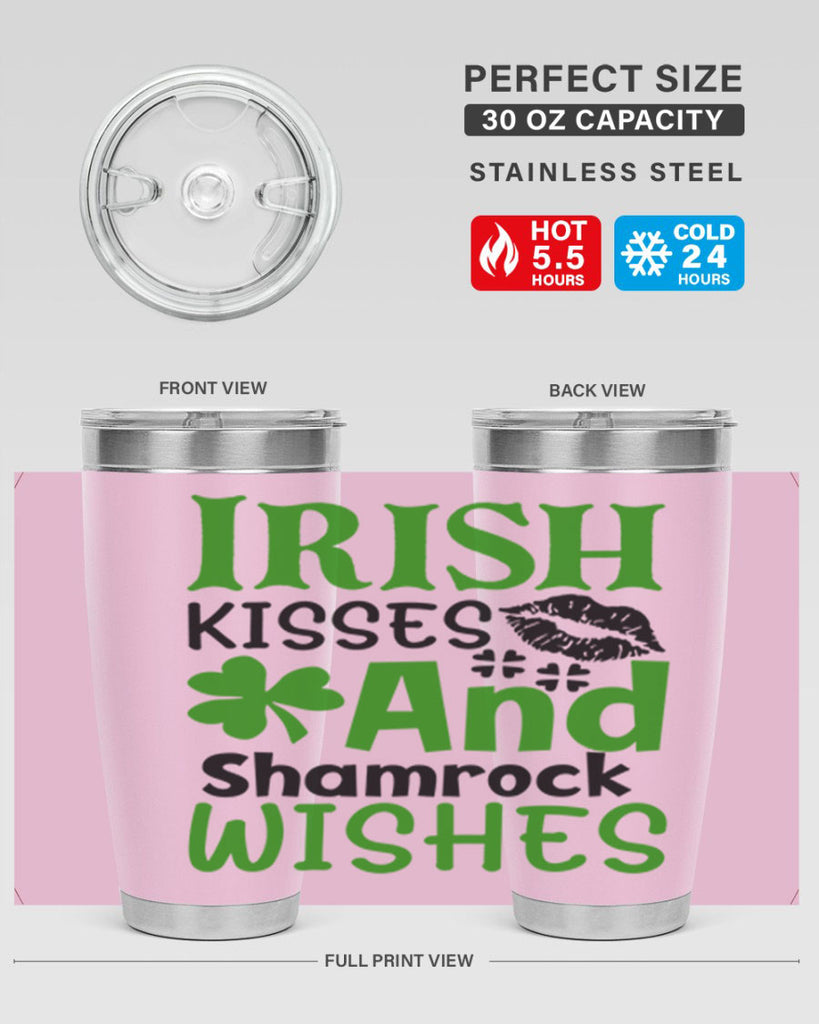 Irish Kisses And Shamrock Wishes Style 156#- St Patricks Day- Tumbler