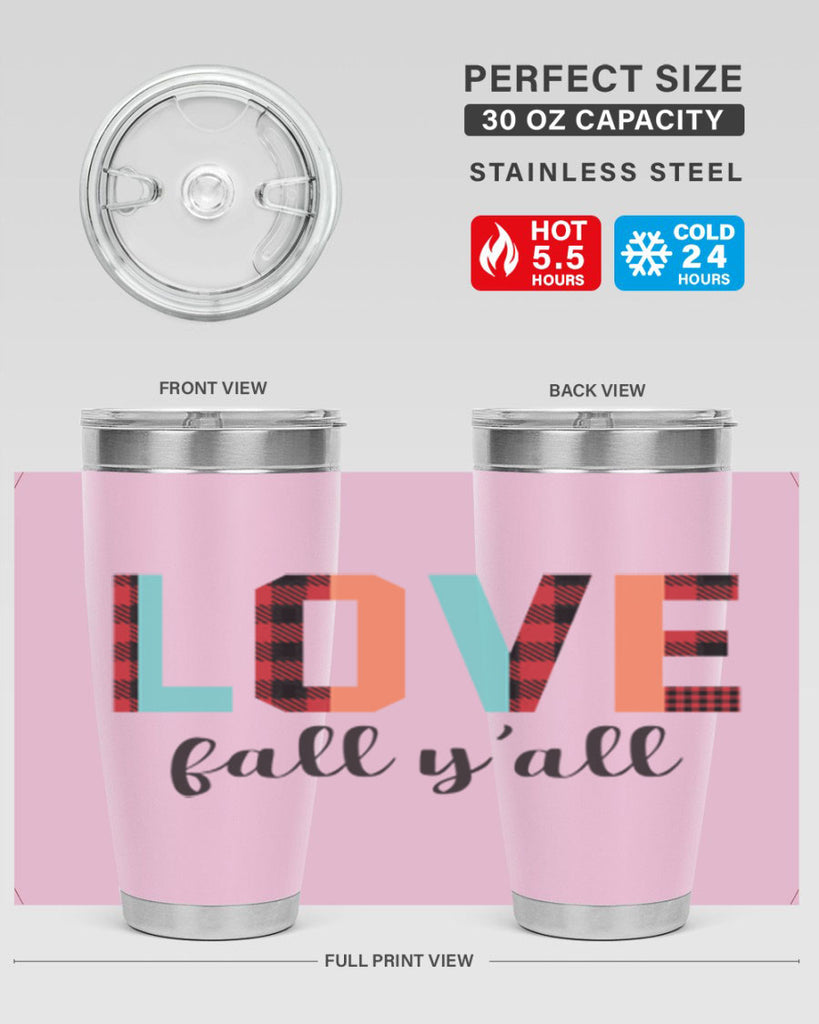 Love fall yall 411#- fall- Tumbler
